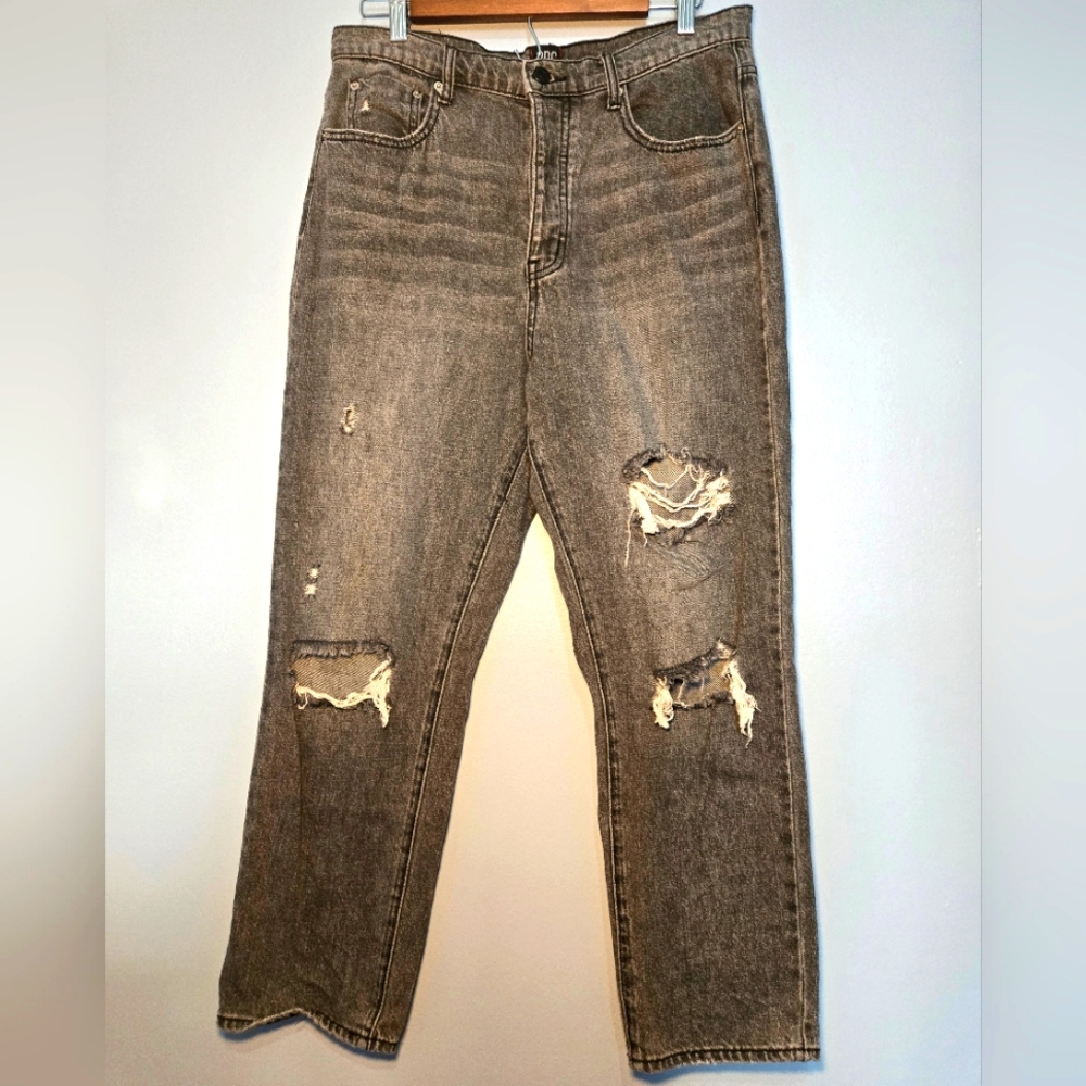BDG Black‎ Wash Distressed High-Rise Slim Straight Denim Womens Size 31